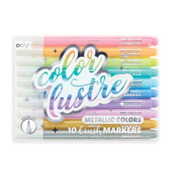 Kolli: 6 Color Lustre Metallic Brush Markers - set of 10