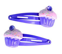 Kolli: 6 Frosty Topping Cupcake Hair Clips, 2 Pcs, Assorted