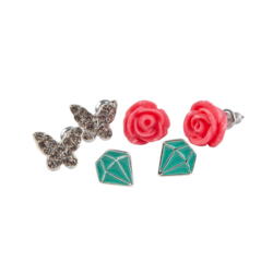 Kolli: 6 Boutique Rose Studded Earrings, 3 Sets