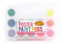Kolli: 6 Lil Poster Paint Pods & Brush - Neon - 13 Pc Set