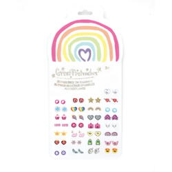 Kolli: 6 Rainbow Love Sticker Earrings - (30 pairs)