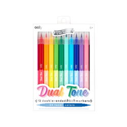Kolli: 6 Dual Ton Double Ended Brush Markers - Set of 12 (24 colors)