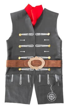 Kolli: 2 Skully Pirate Vest/Belt, SIZE US  5-6