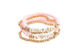 Kolli: 6 Pink Love Bracelet 4 Pcs
