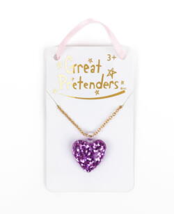 Kolli: 6 Boutique Glitter Heart Necklace assorted