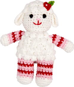 Kolli: 2 Crochet rattle lamb