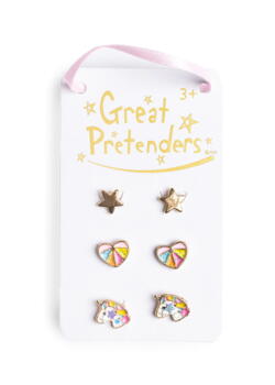 Kolli: 6 Boutique Cheerful Studded Earrings, 3 Pairs