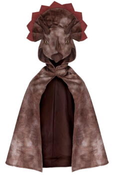 Kolli: 2 Triceratops Hooded Cape, Brown, SIZE US 4-6
