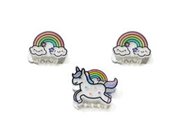 Kolli: 6 Unicorn Rainbow Mini Hairclips, 3pc