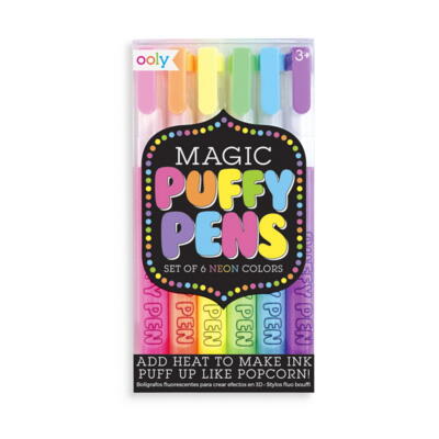 Kolli: 6 Magic Neon Puffy Pens - Set of 6
