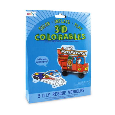 Kolli: 6 3D Colorables - Rescue Vehicles
