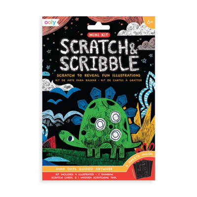 Kolli: 12 Mini Scratch & Scribble Art Kit: Dino. Days
