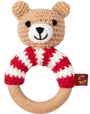 Kolli: 2 Crocheted ring rattle teddy