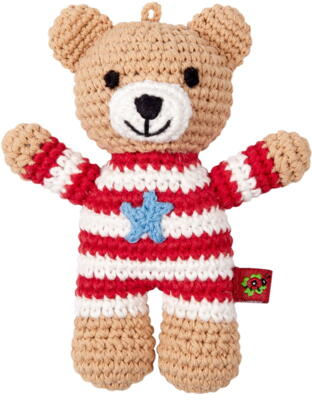 Kolli: 2 Crochet rattle teddy