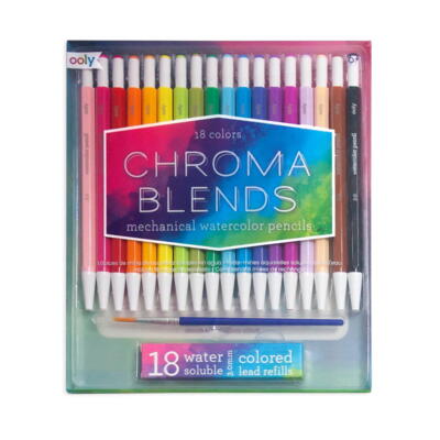 Kolli: 6 Chroma Blends Mechanical Watercolor Pencils - Set of 18 + Refills