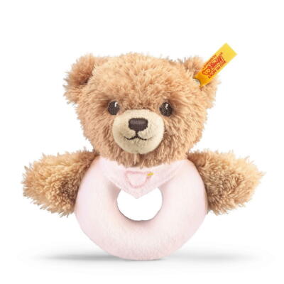 Kolli: 3 Sleep well bear grip toy with rattle, pink