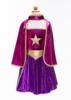 Kolli: 2 Superhero Star Dress/Cape/Headpice,  Magenta/Purple SIZE US4/6