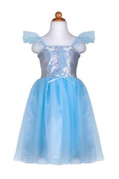 Kolli: 1 Sequins Princess Dress, Blue, Size 7-8