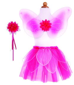 Kolli: 2 Fancy Flutter Skirt With Wings & Wand, Pink, Size 4-6