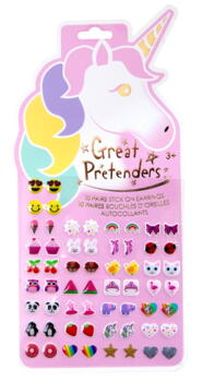 Kolli: 6 Unicorn Sticker Earrings - 60 Pcs Carded