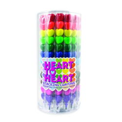 Kolli: 1 Heart to Heart Stacking Crayons - Tub of 24