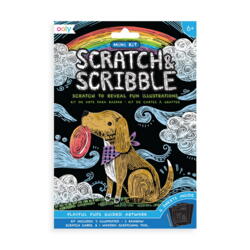 Kolli: 12 Mini Scratch & Scribble Art Kit: Playful Pups