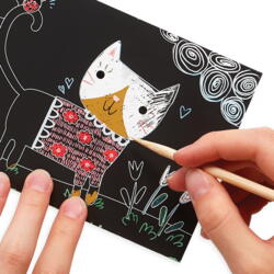 Kolli: 12 Mini Scratch & Scribble Art Kit: Cutie Cats