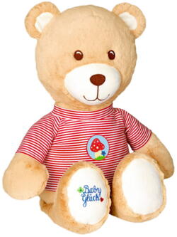 Kolli: 1 Large cuddly bear (with striped shirt)