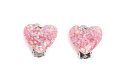 Kolli: 6 Boutique Glitter Heart Clip on Earrings assorted