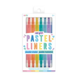 Kolli: 6 Pastel Liners Double Ended Markers - Set of 8