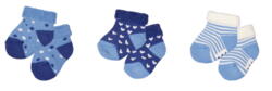 Kolli: 3 Baby socks light blue (3 pairs, one size)