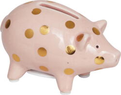 Kolli: 4 Piggy bank light pink with gold dots
