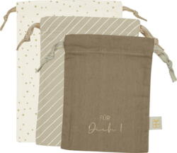 Kolli: 3 little gift sack taupe (set of 3 pcs)