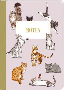 Kolli: 12 Notizhefte DIN A5 - Notes (I love cats & dogs), sort.