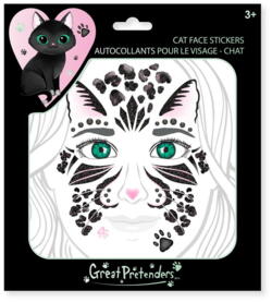 Kolli: 6 Black Cat Face Stickers