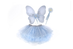 Kolli: 2 Iridescent Celestial Fairy Wings with Tutu & Wand, SIZE US 4-6
