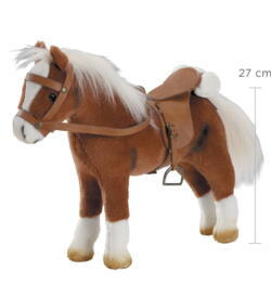 Kolli: 2 Horse, saddle and bridle, brown plush