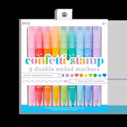 Kolli: 6 Confetti Stamp Double-Ended Markers - Set of 9