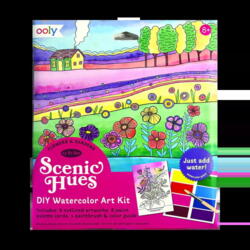 Kolli: 6 Scenic Hues D.I.Y. Watercolor Art Kit - Flowers & Gardens (17 PC Set)