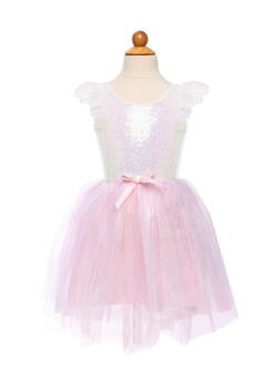 Kolli: 1 Dreamy Unicorn Dress Iridescent/Pink With Headband, SIZE US 3-4