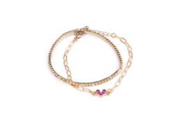 Kolli: 6 Boutique Chic Linked with Love Bracelet, 2 Pcs
