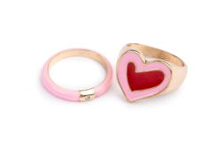 Kolli: 6 Boutique Chic Tickled Pink Rings, 2 Pcs