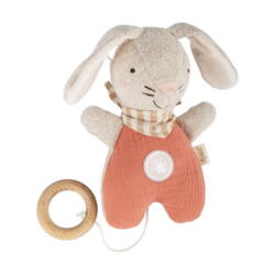Kolli: 1 Muslin musical rabbit Tiny Tissues
