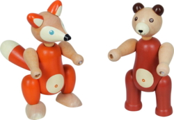 Kolli: 12 Wooden fox & bear