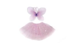 Kolli: 2 Flutter Butterfly Skirt, Wings, & Wand, pink, SIZE US 4-6