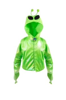 Kolli: 1 Galaxy Invader Hooded Jacket, Green, SIZE US 4-6