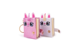 Kolli: 6 Mini Sparkly Friends Keychain Journal, Caticorn, 2 styles assorted