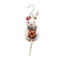 Kolli: 1 Christmas bakery mouse ornament, light grey - 9 cm