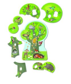Kolli: 2 Wooden Puzzle Forest Animals
