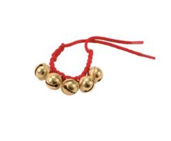 Kolli: 5 Plaited wristband, red, with bells